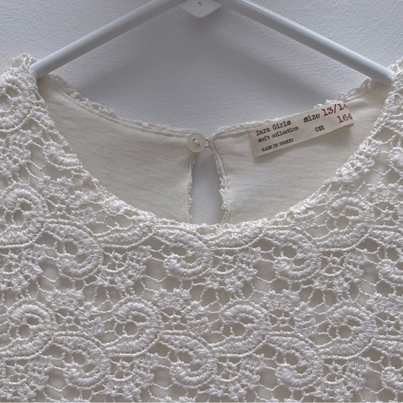 Zara Girls off-white/ivory Lace Dress size 13-14 - Picture 5 of 7